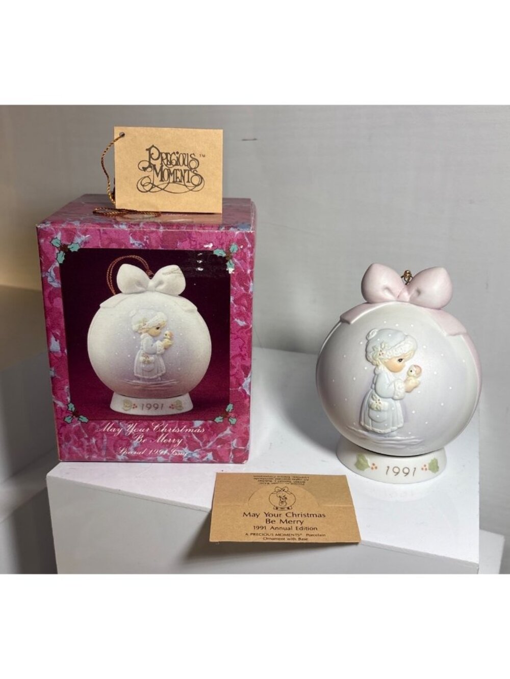 Precious Moments 1991 Annual Edition Ornament May Your Christmas Be Merry W/ Box